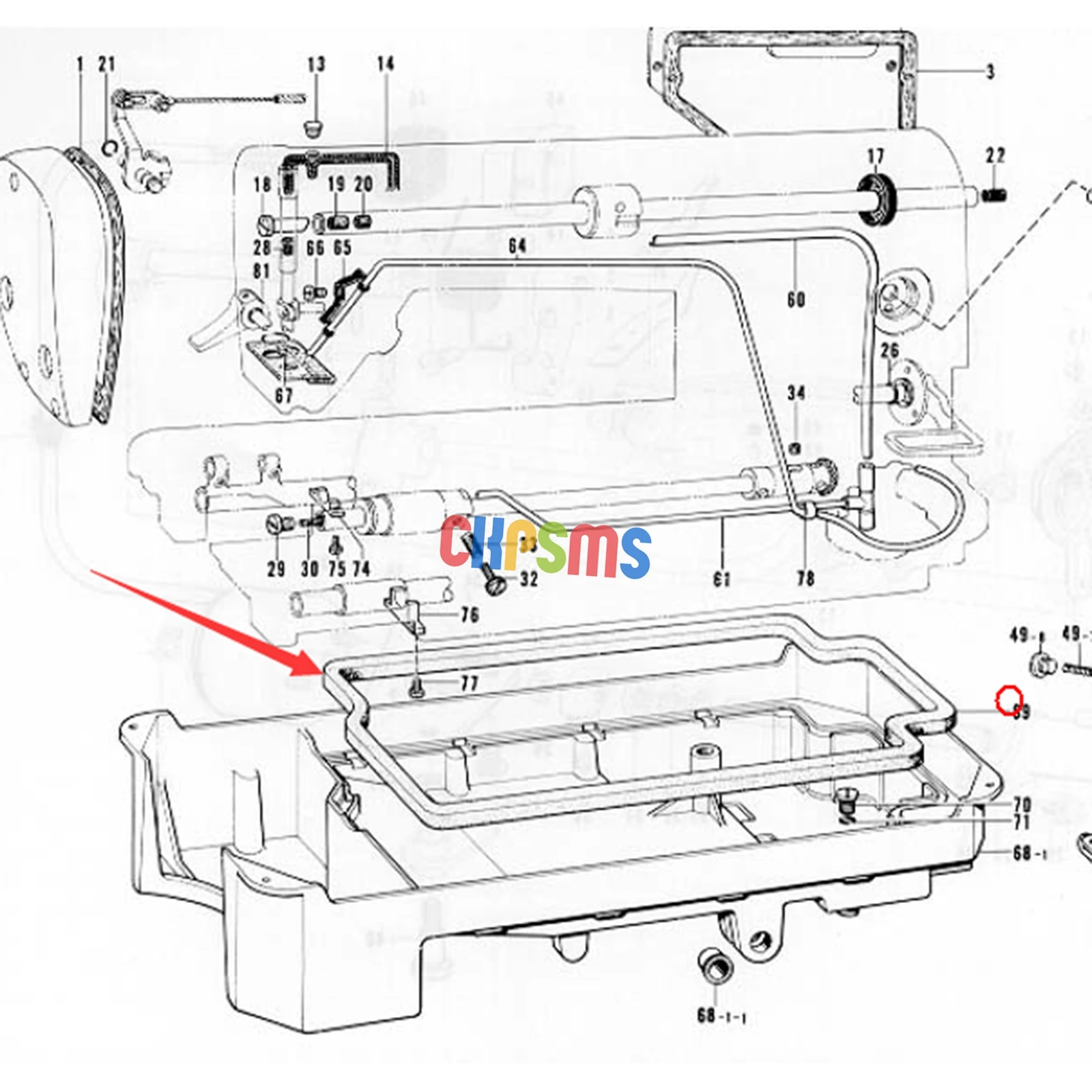 2SET OIL PAN GASKET FOR BROTHER DB2-B737 DB2-B745 DB2-B747 DB2-B755 DB2-B757 DB2-B795 DB2-B797