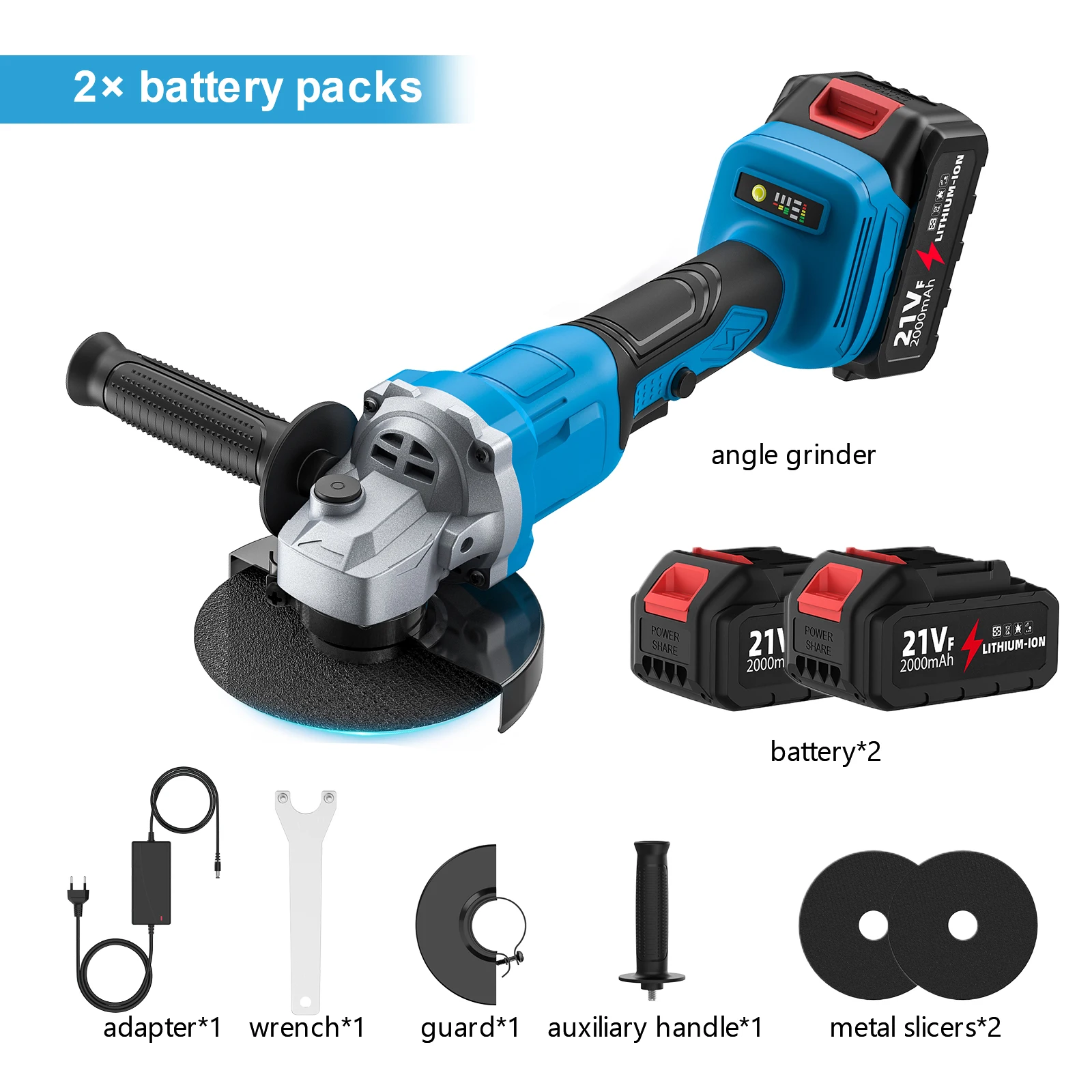 21V 125mm Borstelloze Haakse Slijper 3-Snelheden Draadloze Slijpmachine Houtbewerking Elektrisch Gereedschap Geschikt voor Makita 21V Accu