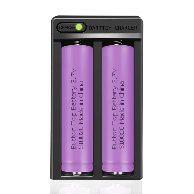 2 Slot Wall Plug Battery Charger Long Service Life for 3.7V 18650 Llithium Lion Rechargeable Battery.