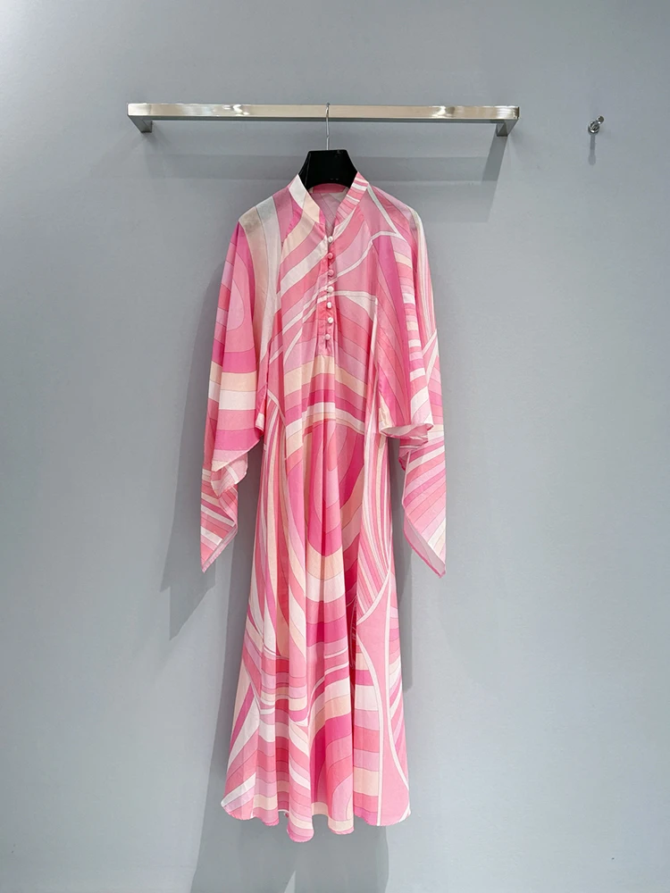 

Новое женское платье-рубашка с длинным рукавом для весны и лета, модное элегантное платье с воротником-стойкой, свободного кроя, повседневное, для вечеринок, макси-платье.