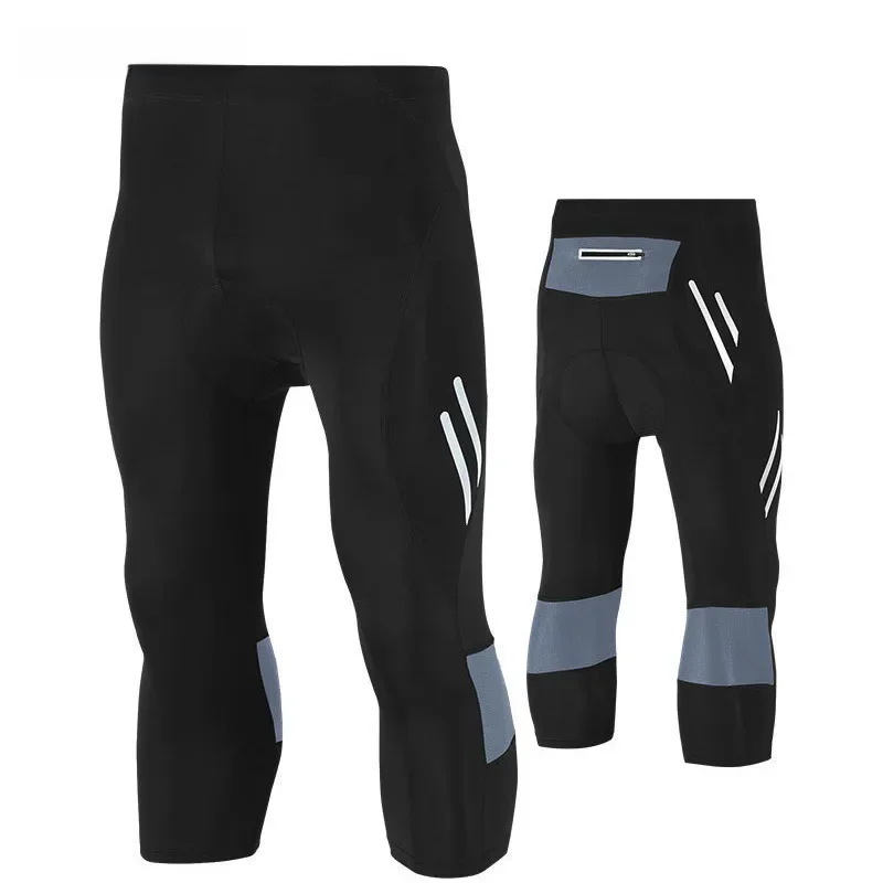 AliExpress EARTHCORE New Men Cycling Pants Elastic Cycling Tight Pants Clothing Gel Pad Calf-Length Bicycle Shorts MTB Bike Hot Bicycle Pants 5XLSize