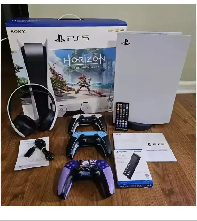 BRAND NEW PLAY STATIONs 5 DISC VERSION FOR-PS5 1TB 2tb DISC EDITION FOR-PS5 Console 825GB+2 Controllers and 15 Games