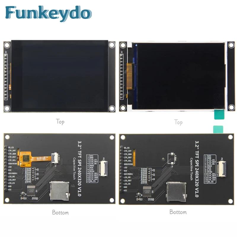 SPI 직렬 IPS 터치 스크린 디스플레이, 아두이노 Mega2560 C51 용 TFT LCD 모듈, ESP32 3.2 인치 320x240 픽셀 ILI9341 드라이버, 3.2 인치