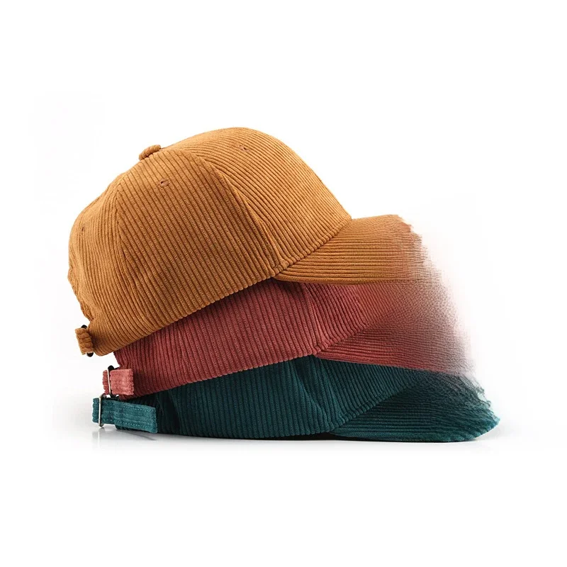 Casquette de Baseball en velours côtelé pour femmes et hommes, nouveau chapeau de soleil en coton de couleur unie, casquette de Sport à rabat, mode chaude d'automne, chapeau de pêche Hip Hop