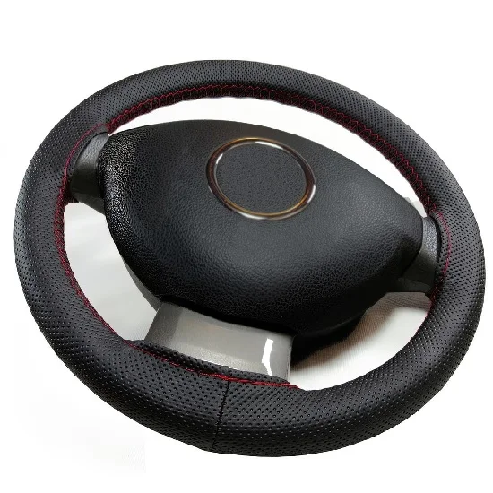 WENTT NOKTALI BLACK LEATHER & RED DİKİŞLİ STEERING WHEEL COVER