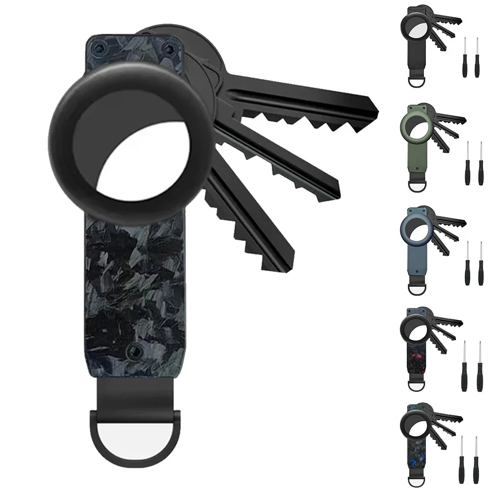 Schlüsselorganisator Anti-Verlust Metall-Schlüsselanhänger mit Airtag-Hülle Kompatibel mit Apple AirTag Finder Tracker (OHNE Air Tag)