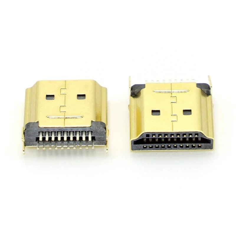 5/10 szt. Złącze HDMI męskie, wtyk 19-pinowy, pozłacane, 2 rzędy pinów, rozstaw 1,6 mm, do gniazda sprzętu HD — zdjęcie 2