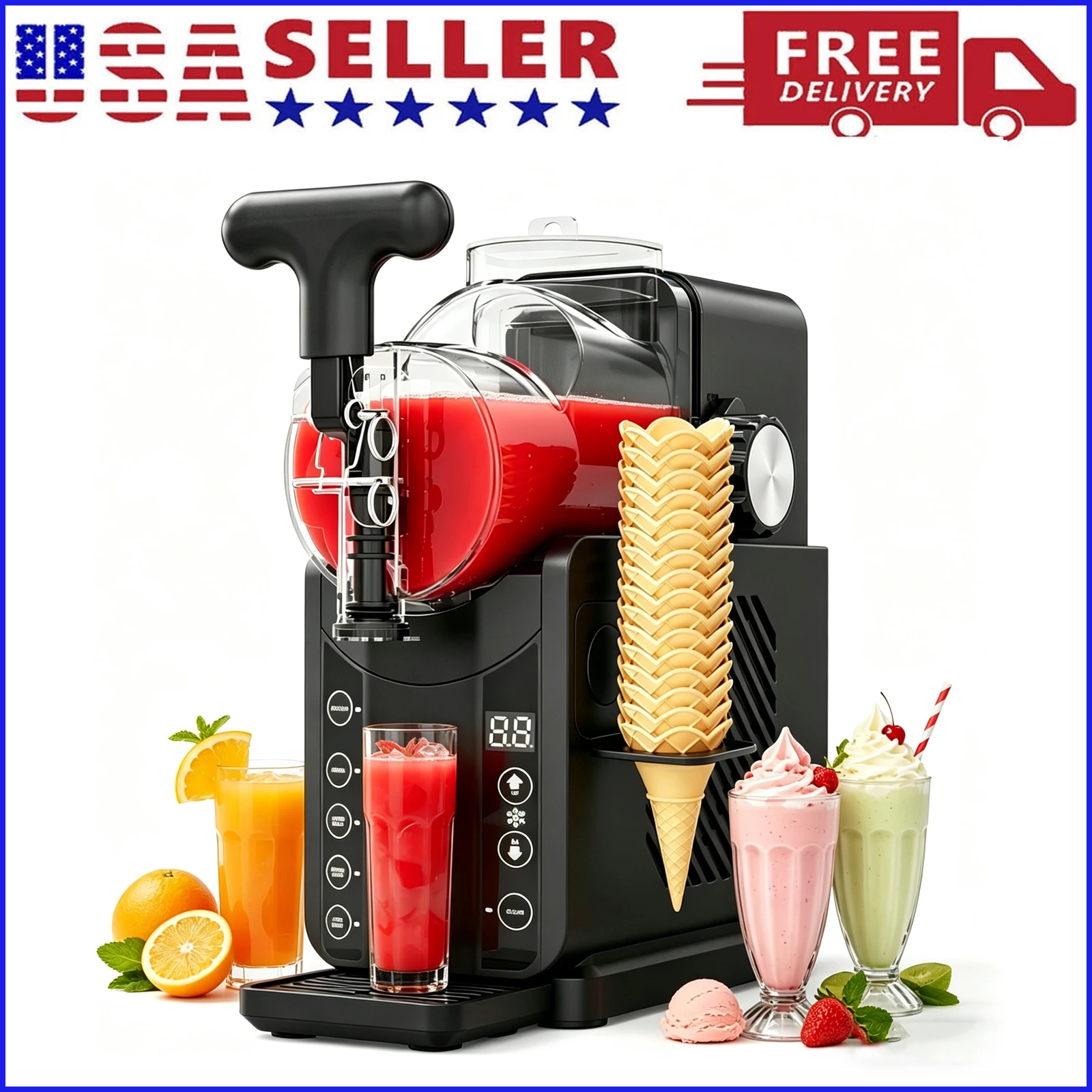 Slushie Machine Vending - Macchina 2-in-1 per Slushie e Gelato