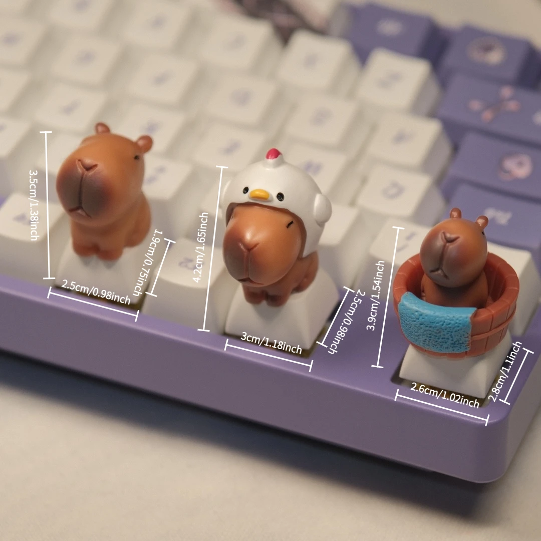 Cute Capybara Keycaps XDA Profile ABS Custom Mechanical Keyboard Keycap Set Kawaii DIY Desk Decor Gift