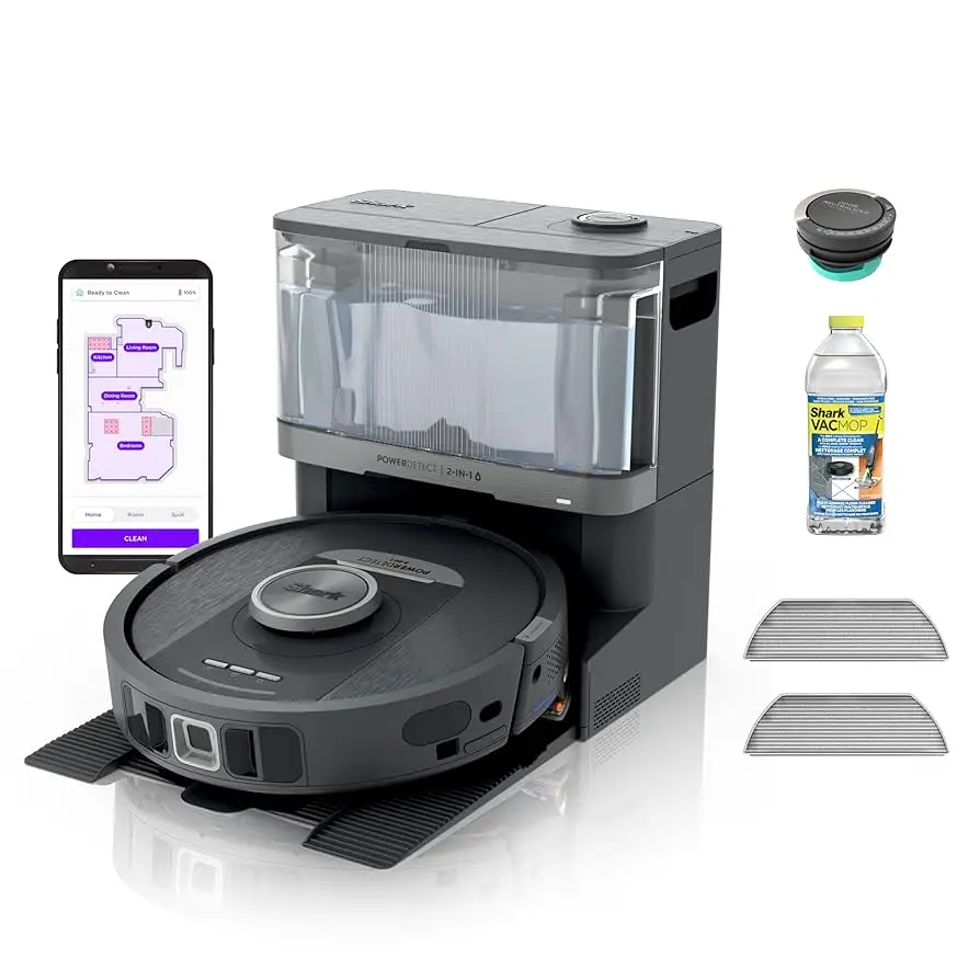

БОЛЬШИЕ СКИДКИ ПРОДАЖИ АКЦИОННЫЙ комбинированный пылесос и швабра Shark Robot, PowerDetect NeverTouch Pro, самоопорожняющийся, самоочищающийся, с самоочищающейся системой