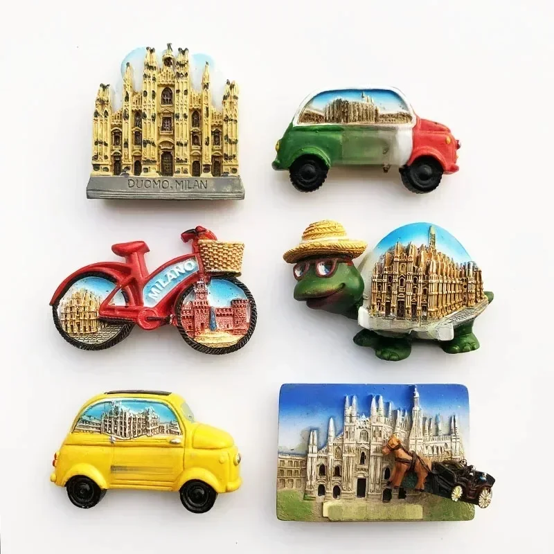 AliExpress Milan Fridge Magnets Italy Landmark Tourism Memorial Decorative Crafts Turtles Bus Bike Magnet Fridge Magnets Home Decoration
