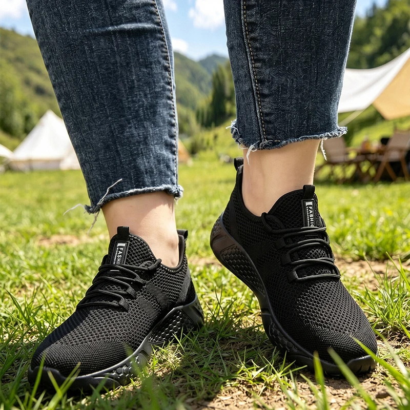 Damen-Sneaker mit Breiter Pass – Knit Fabric Lace Up Sneakers Bewertung und Preis