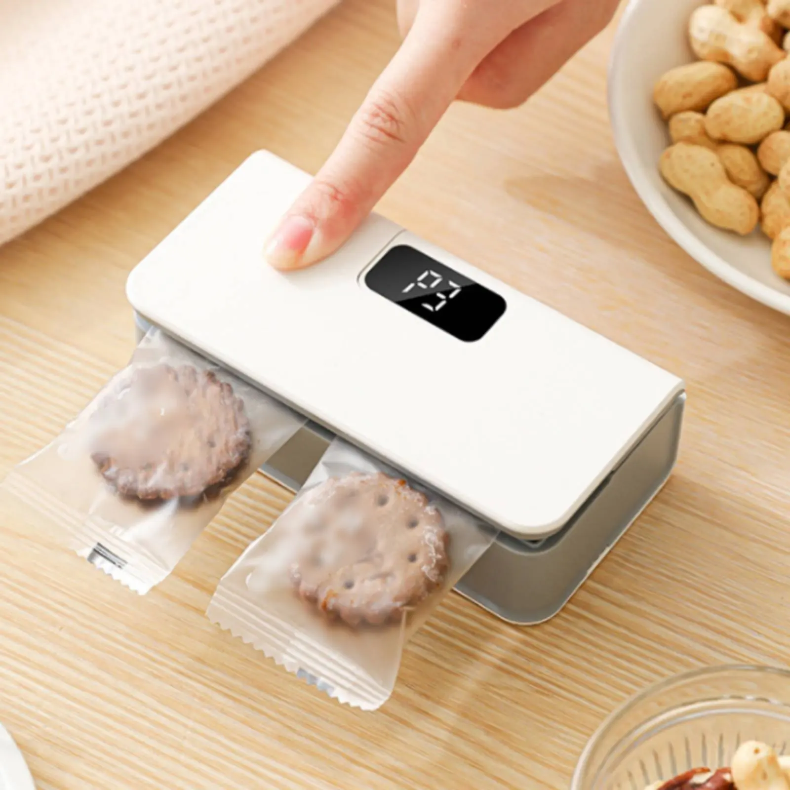 Mini Selladora Recargable, Selladora Portátil para Bolsas Pequeñas, Selladora Manual para Café, Té y Snacks