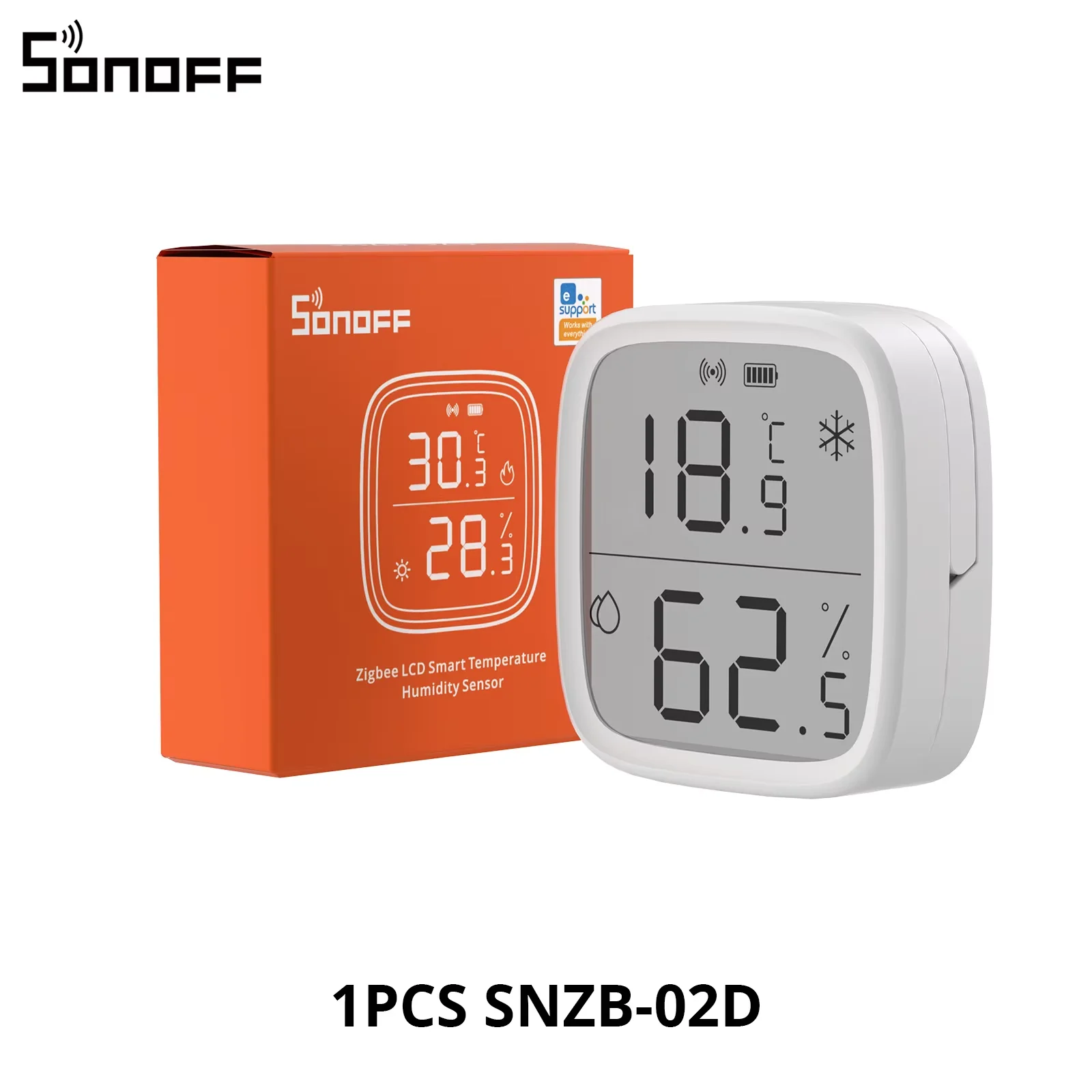 SONOFF SNZB-02D Zigbee LCD slimme temperatuur- en vochtigheidssensor draadloze hygrometer thermometer werkt met Alexa Google Home Alice