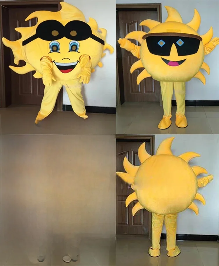 Nieuwe volwassen schattige zonnebloem zon cartoon mascotte kostuum pluche kerst themafeest prestaties halloween cosplay kostuum - afbeelding 2