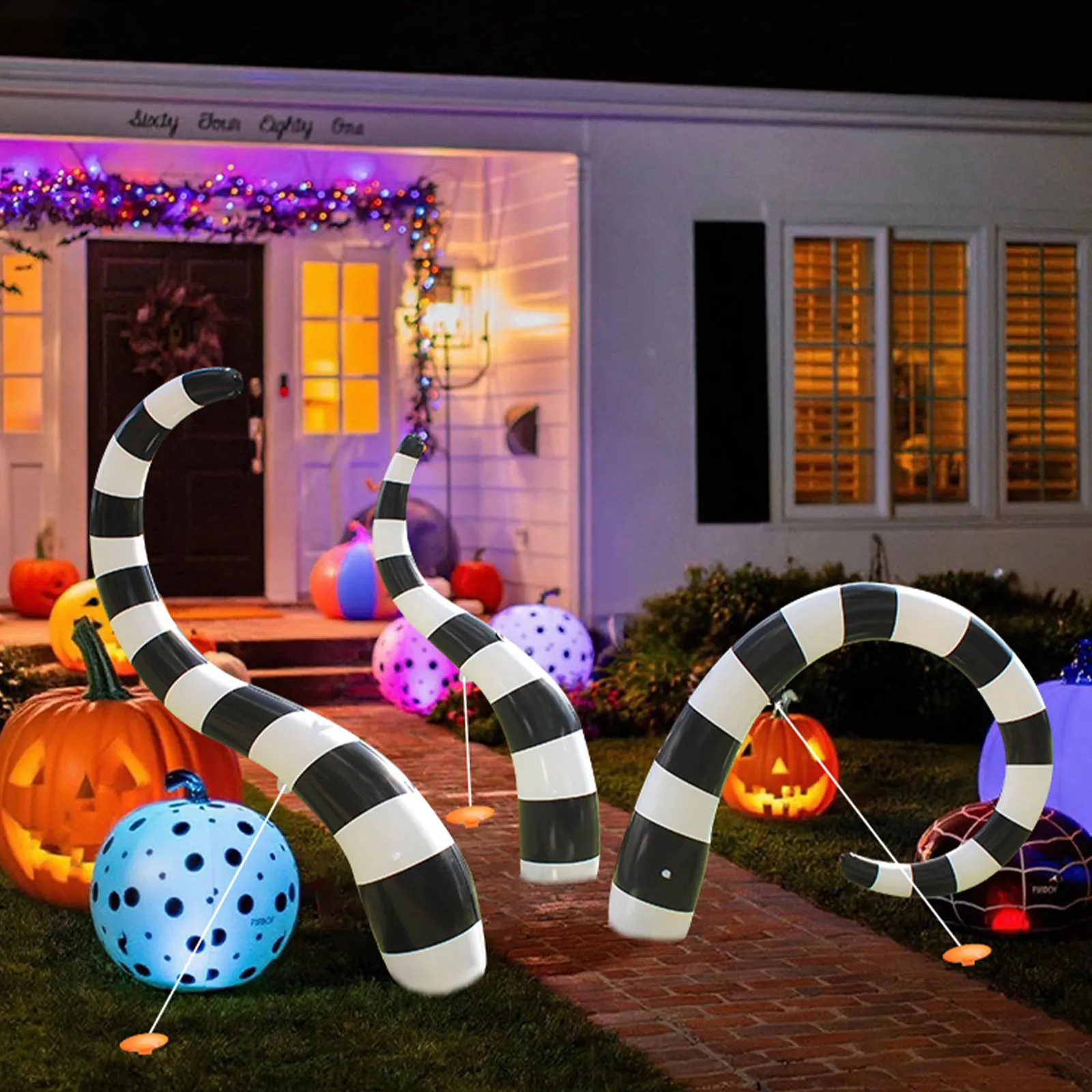 Halloween Opblaasbare Tuindecoratie Zandworm Pvc Opblaasbare Decoratie Halloween Festival Sfeer Layout Decoratie