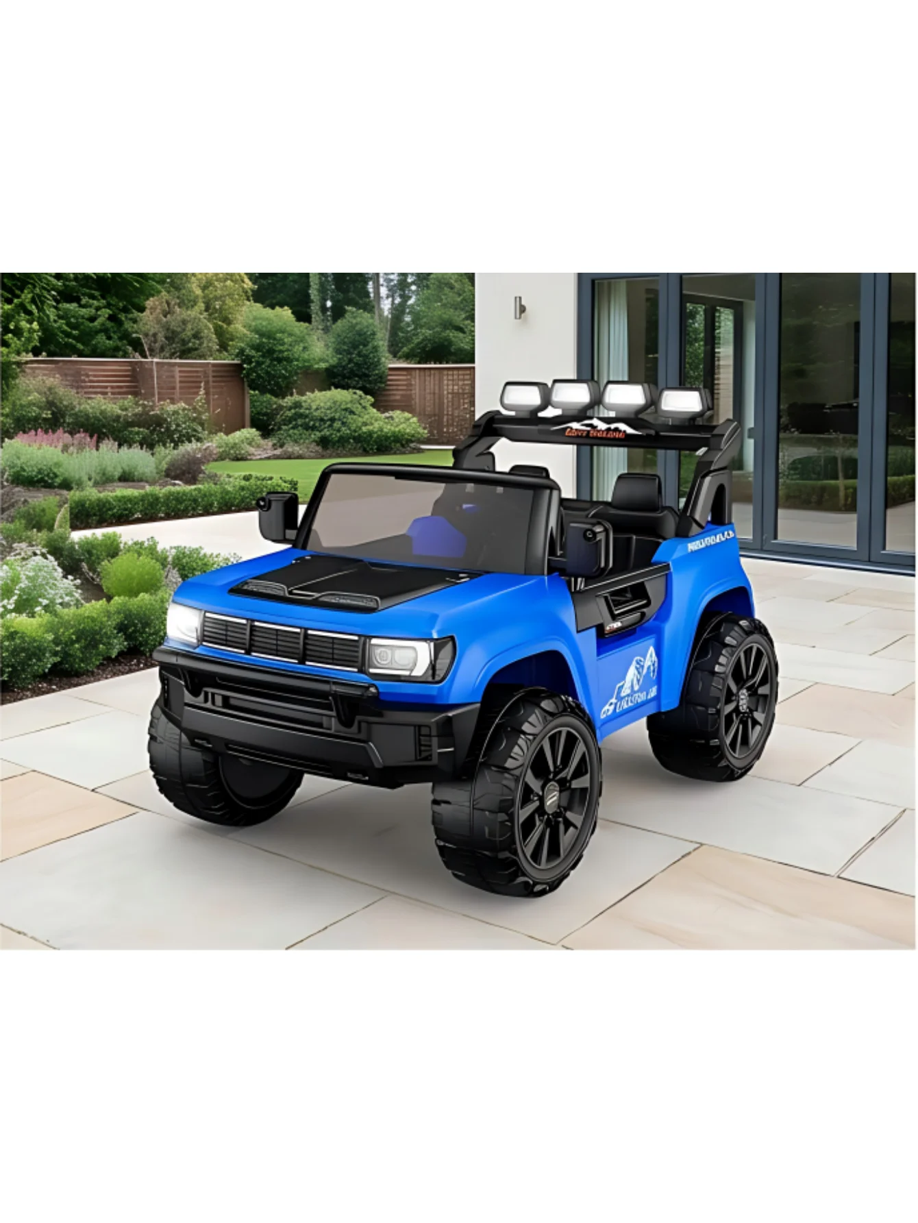 24V Kids Ride on Truck 2-Seater, 4x75W 4-Wheel Drive Adventure Car, All-Terrain Electric Toy with Wireless Music & Horn