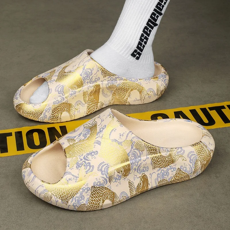 

Мужские шлепанцы из ЭВА, нескользящие сандалии на очень мягкой подошве, удобные пляжные тапочки для пар для мужчин и женщин