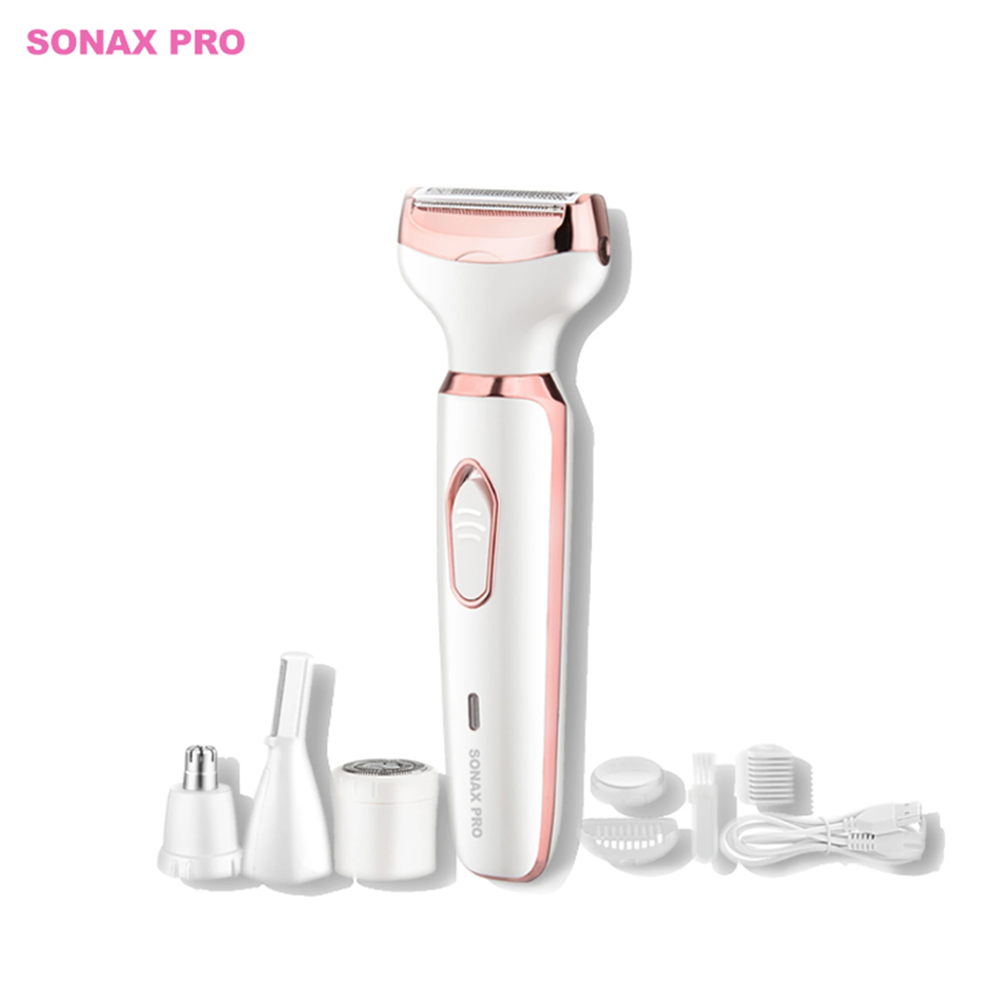 Trimmer for female intimate hair, groin pubic hair, armpits, feet, and genital area. Shaver for female hair removal on all areas