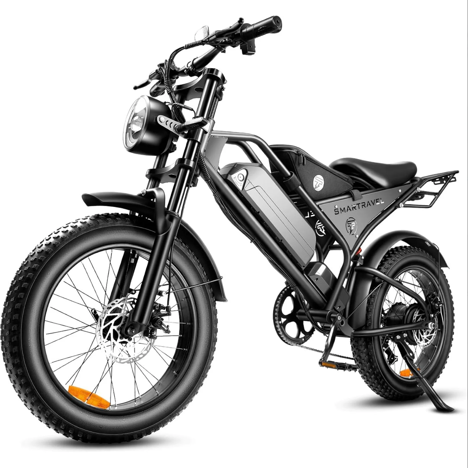 DK4OO 1OOOW ELECTR!C B!KE FOR ADULTS 48V 15AH BATTERY 28MPH 7 SPEED REAR RACK CYCL!NG BAG E-B!KE W!TH TURN S!GNALS