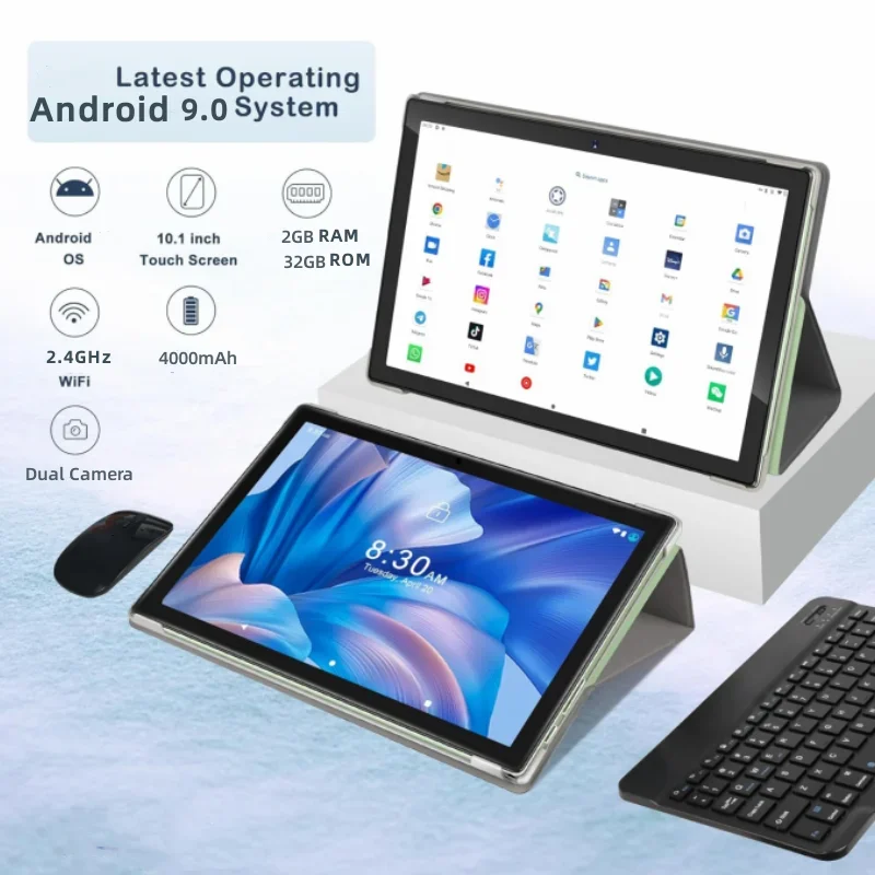 

Android 9.0 Tablet PC 2GB RAM 32GB ROM 10.1 Inch SC7731 Quad Core Hot Sales Tablet Bluetooth Wifi Dual Camera 1280 x 800 IPS