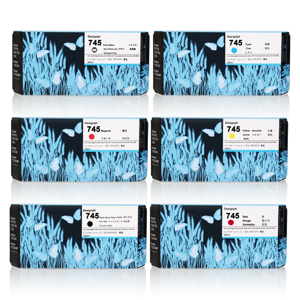 300ML Ink For HP 745 Ink Cartridge With Full Ink HP745 For HP Designjet Z2600 Z5600 Printer F9K04A F9K05A F9K03A F9K01A F9K02A