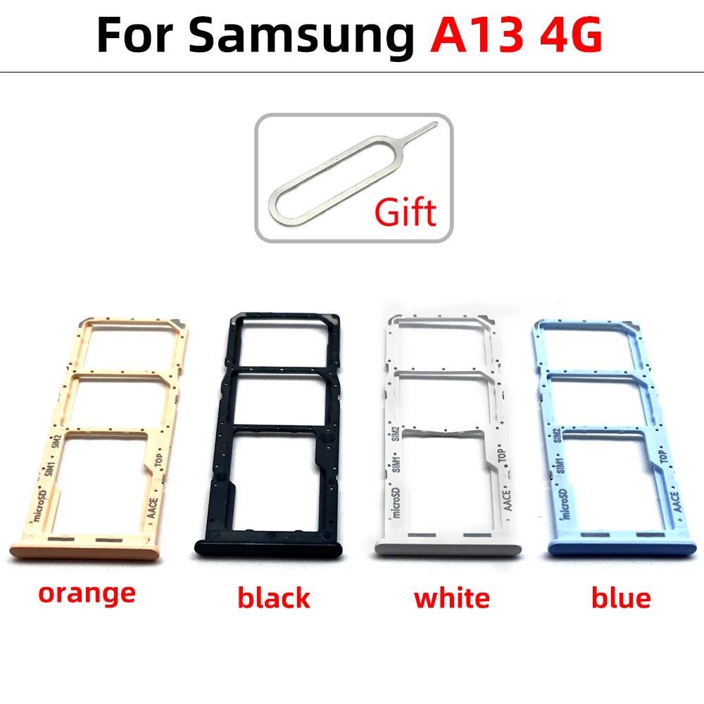 Bandeja SIM de doble tarjeta, adaptador de soporte de ranura para tarjeta SIM, piezas de reparación de teléfonos móviles Samsung A13 4G, 1 Uds.