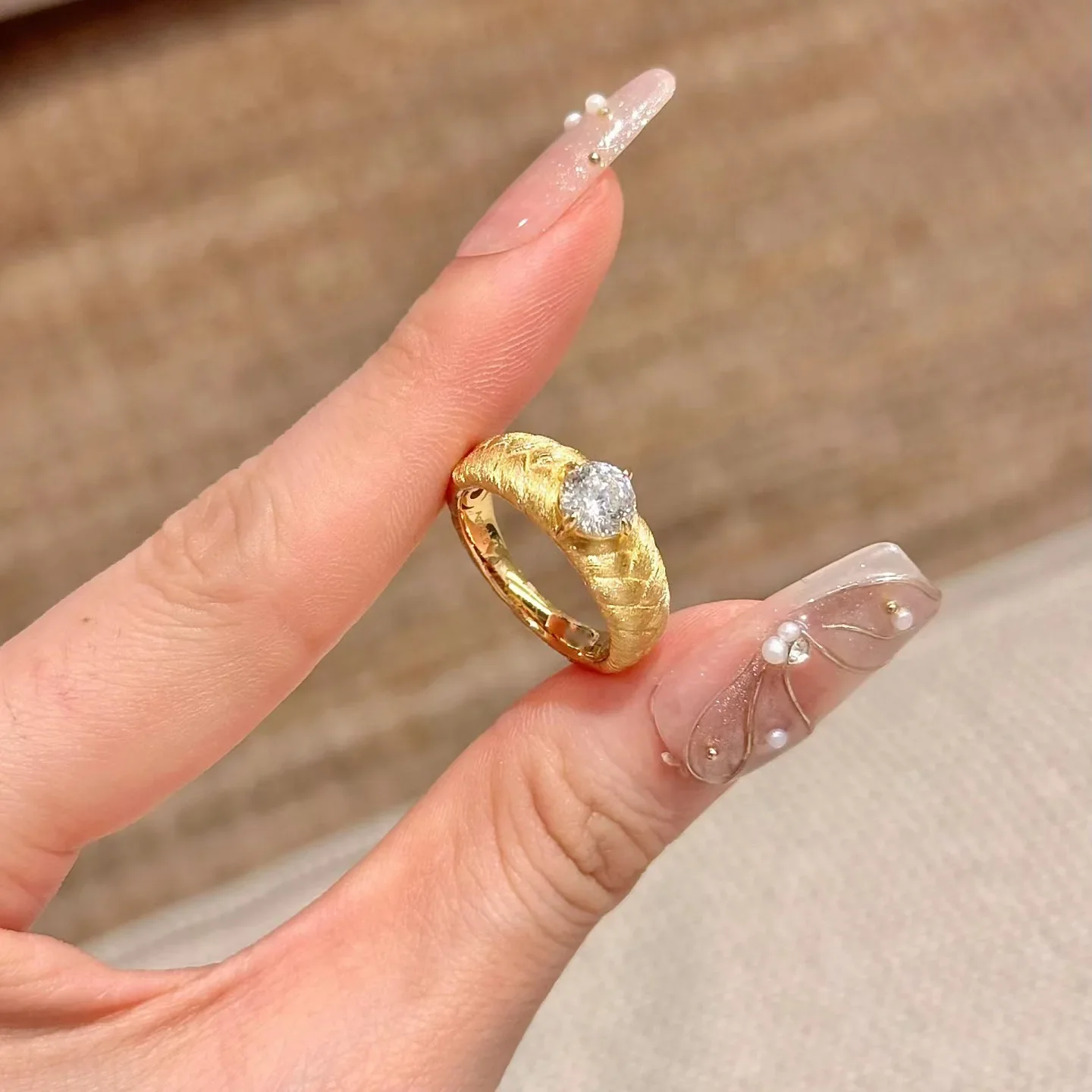 Foydjew – bagues en Zircon plaqué or 18 carats, bijoux Vintage italiens, tréfilage fait à la main, accessoires de Design de mode Simple pour femmes