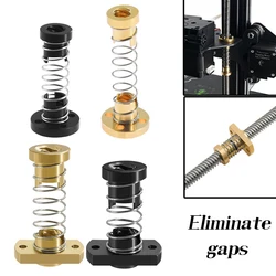 T8 Anti-backlash Screw Brass Nut Lead 2mm 8mm Eliminate The Gap Nut POM Nuts For 3D Printer Ender3 CR10 Acme Threaded Rod