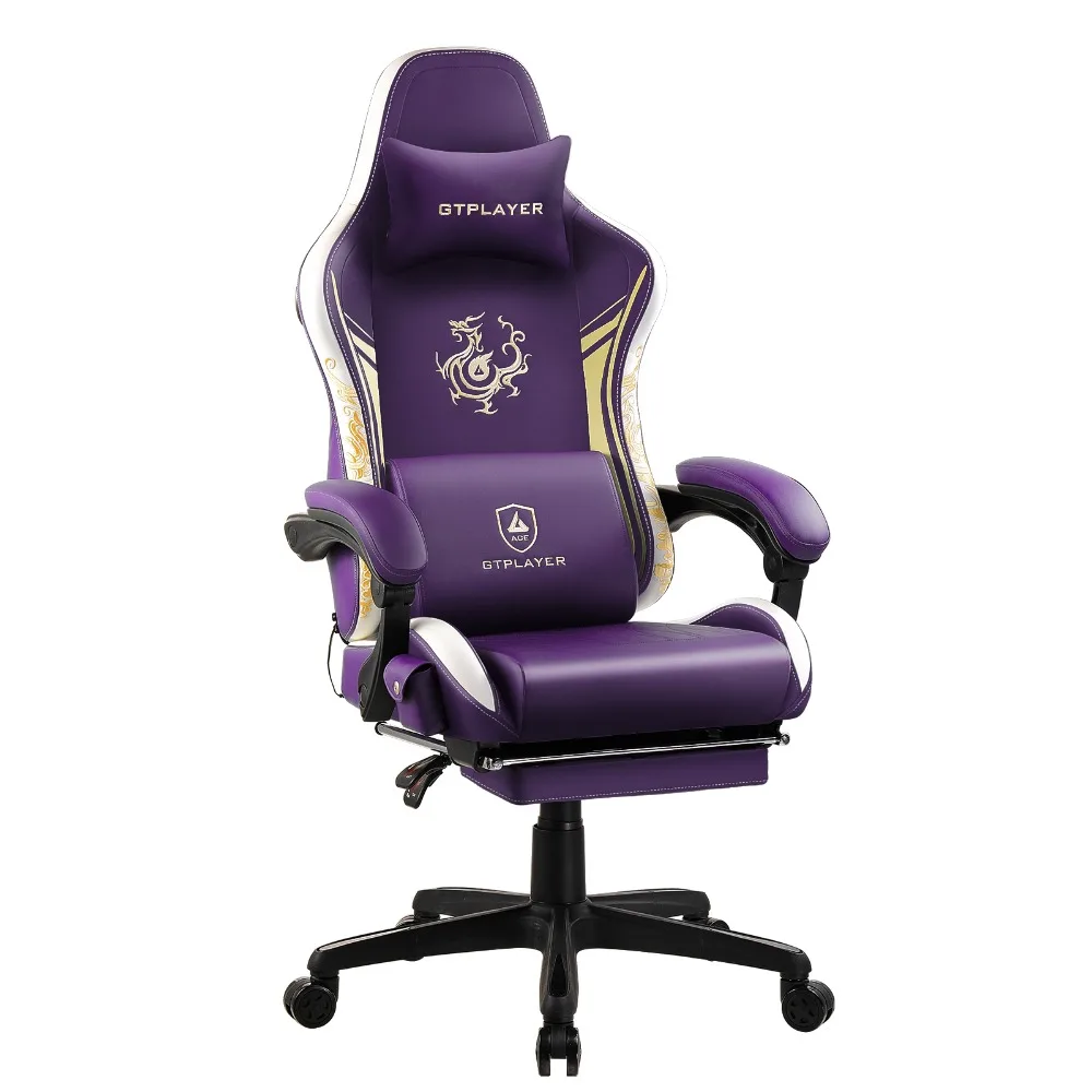 Gaming Chair with Bluetooth Speakers, Footrest & Ergonomic Design, Dragon Series Video Game & Office Chair