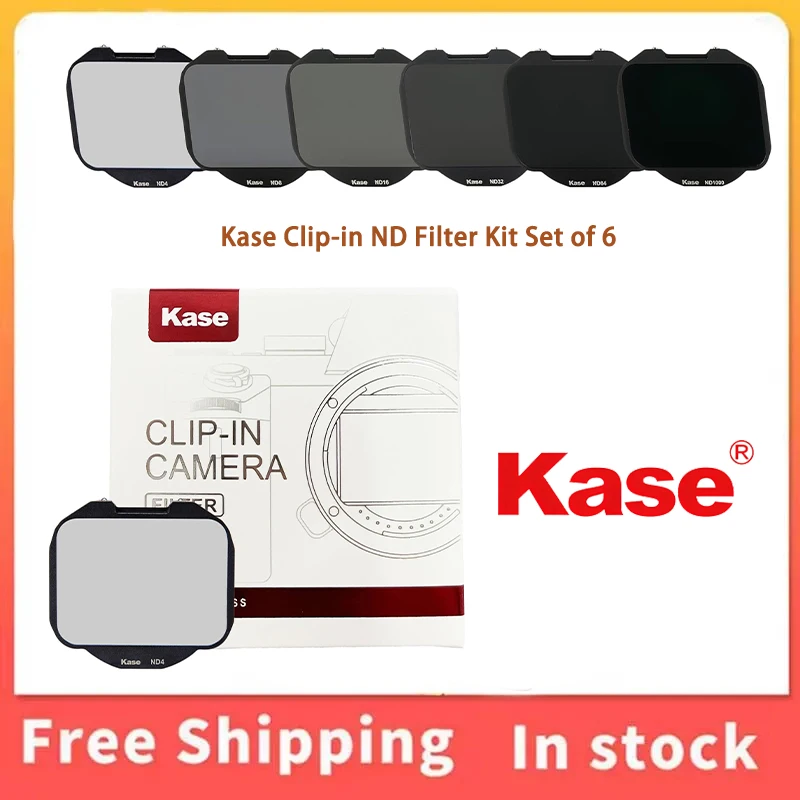 For Sony Alpha Cameras Kase 6‑Piece Clip‑in ND Filter Kit 2,3,4,5,6,10 Stop ND Filters