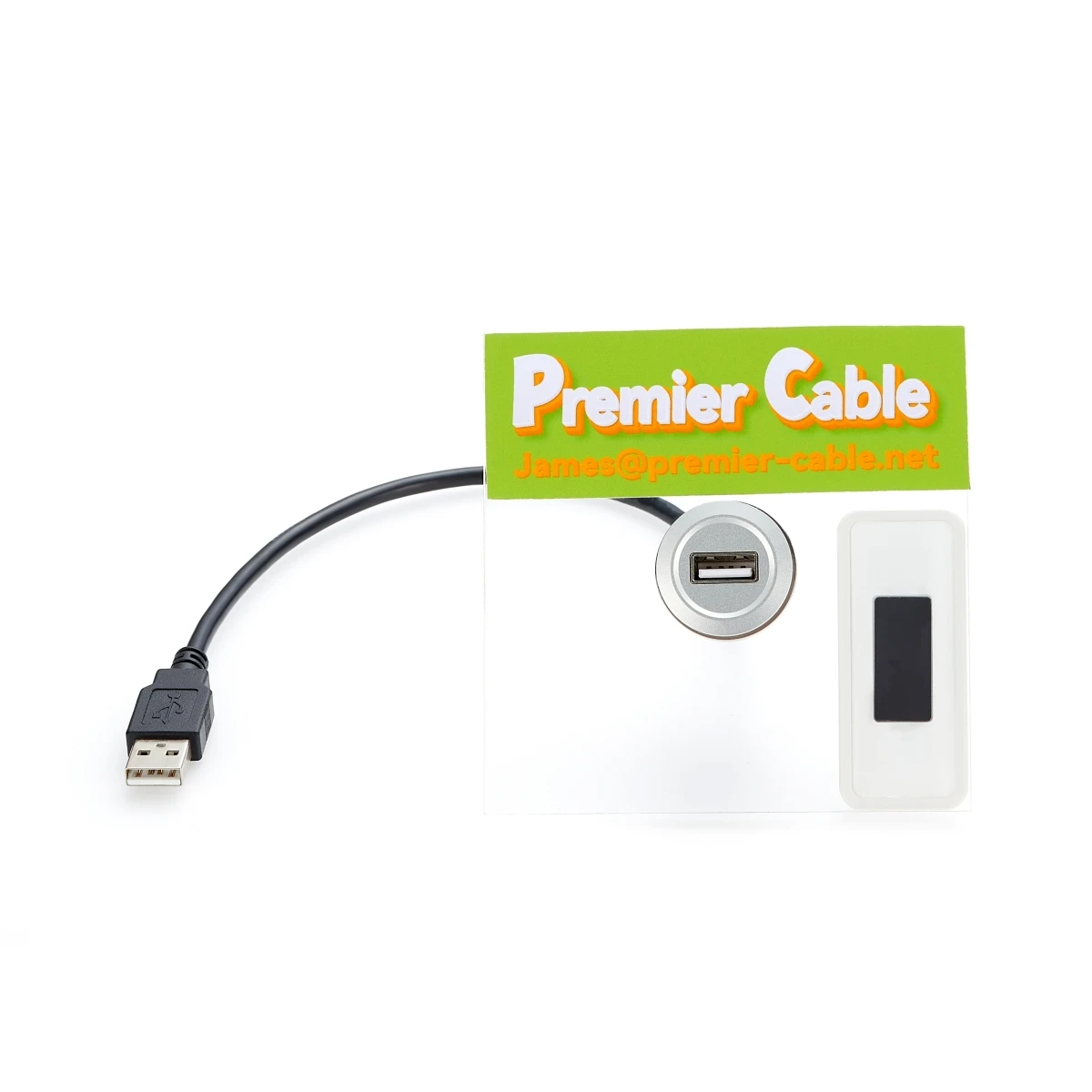 Round Panel Mount USB-A Female to Male Extension Cable USB 2.0 480Mbps Flush Mount Aluminum Adapter for Car Dashboard