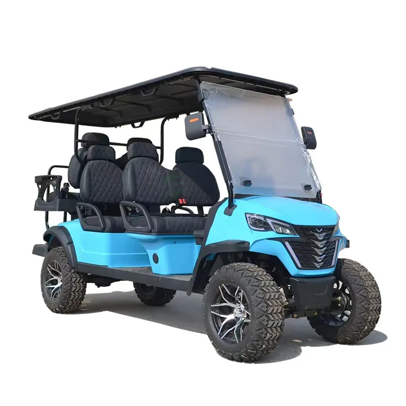 2024 New Energy 6 Seater Customized 7.5KW AC Motor Lithium Ion Battery 30mph Lifted Off Road Electric Golf Carts