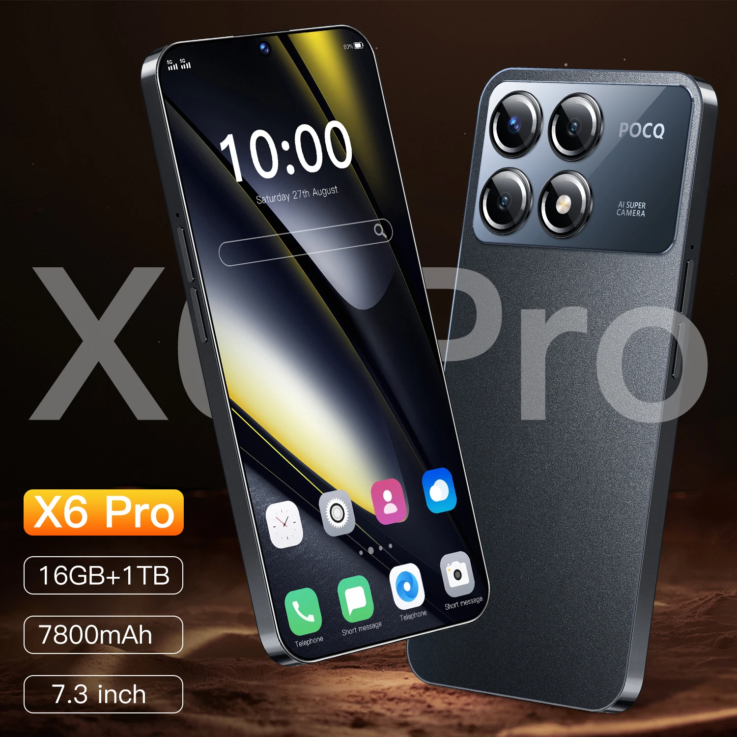 2024 New X7  Pro Smartphone 7.3 inch Full Screen 4G/5G Cell Phone 16TB+1TB 7800mAh Mobile Phones 108MP Global Version Celulares