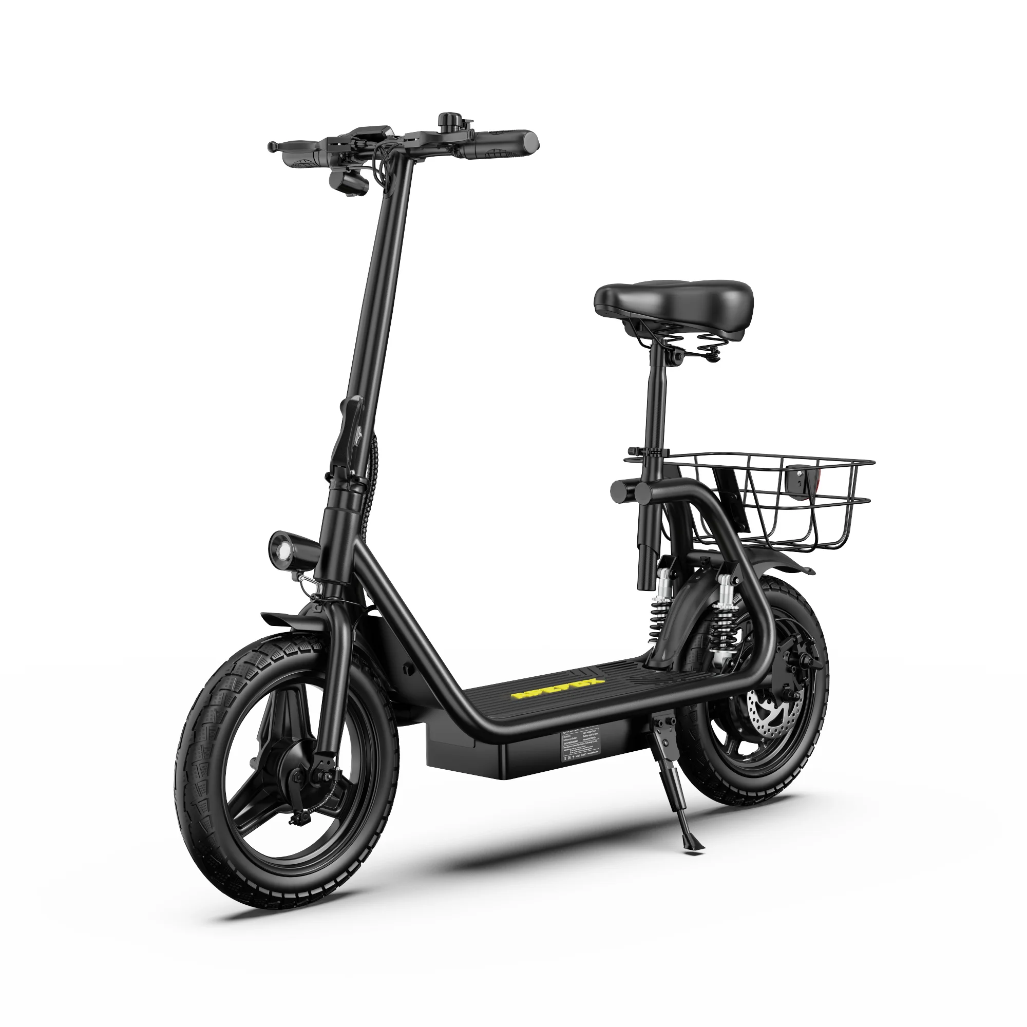 Image of C14 Elektroroller mit Sitz, 900W Motoren, 48V 15AH Batterie, 14-Zoll-Reifen, Höchstgeschwindigkeit 40 km/h, Doppelfederung & Scheibenbremse, maximale Reichweite 60 km