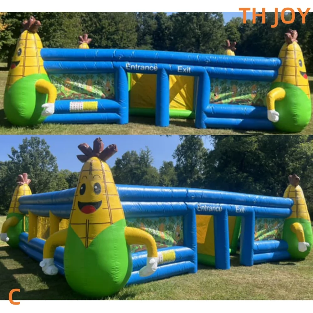 9x9x2mH opblaasbare Halloween huanted huis aangepaste opblaasbare maïs doolhof Labyrint arena laser tag games met blower