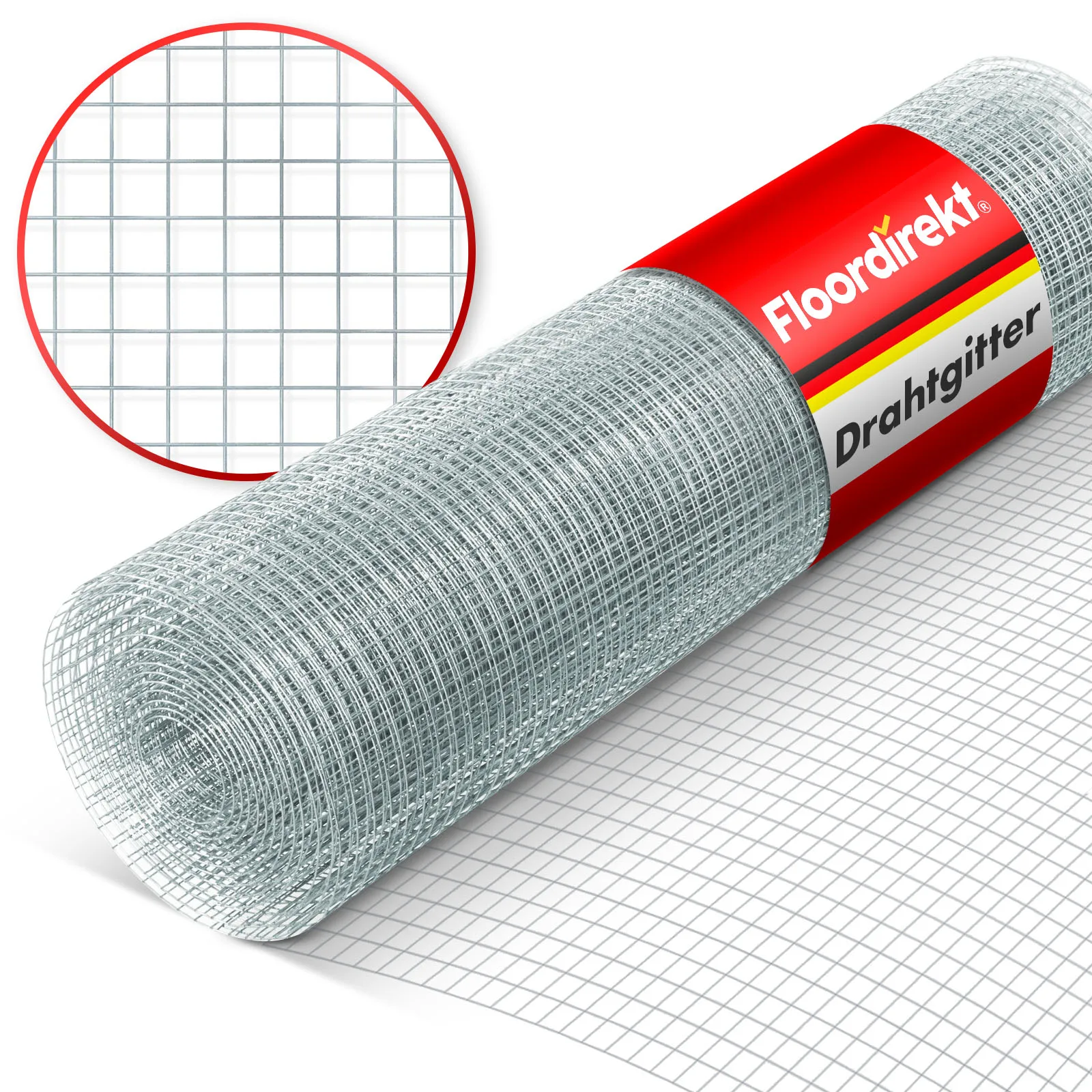 Verzinktes Drahtgitter 6,3x6,3 mm – Volierendraht & Wühlmausschutz, punktgeschweißt, rostfrei, engmaschiger Drahtzaun für Hochbeete, Kleintiere & Garten