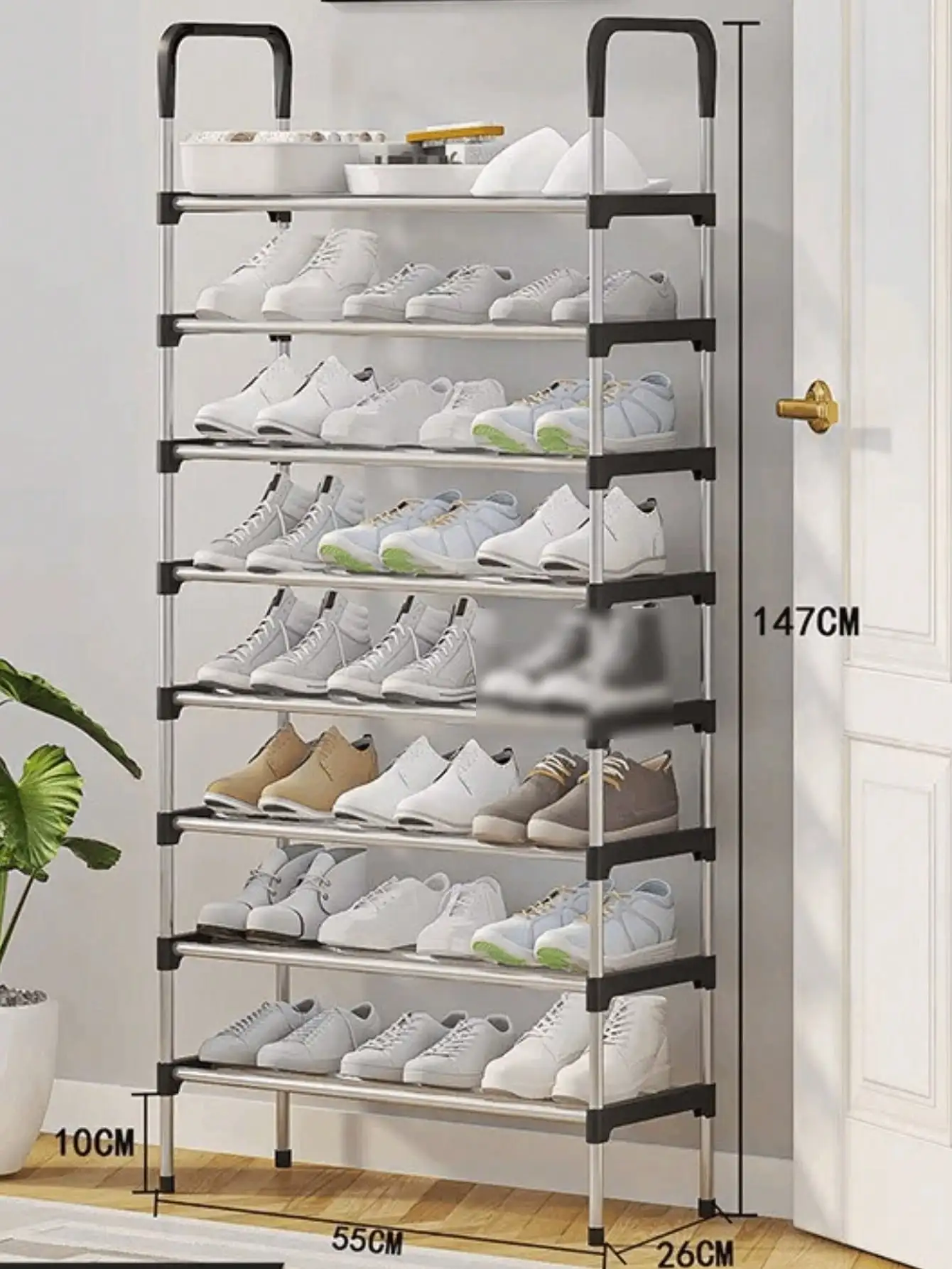 Zapatera Multi-Nivel de 8 Pisos – Gran Capacidad para el Hogar con Diseño Compacto