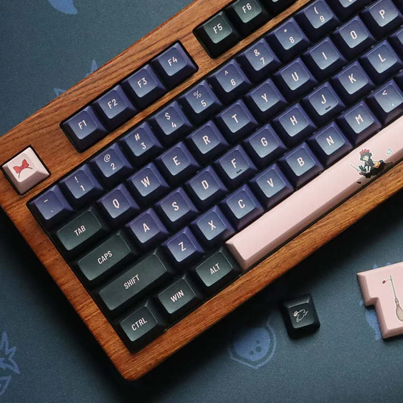 Kiki’s Delivery Service PBT Dye Sub Keycap KCA Profile Key Set For Mechanical Keyboard Kail Gateron JWK Switch ZOOM65 QK75