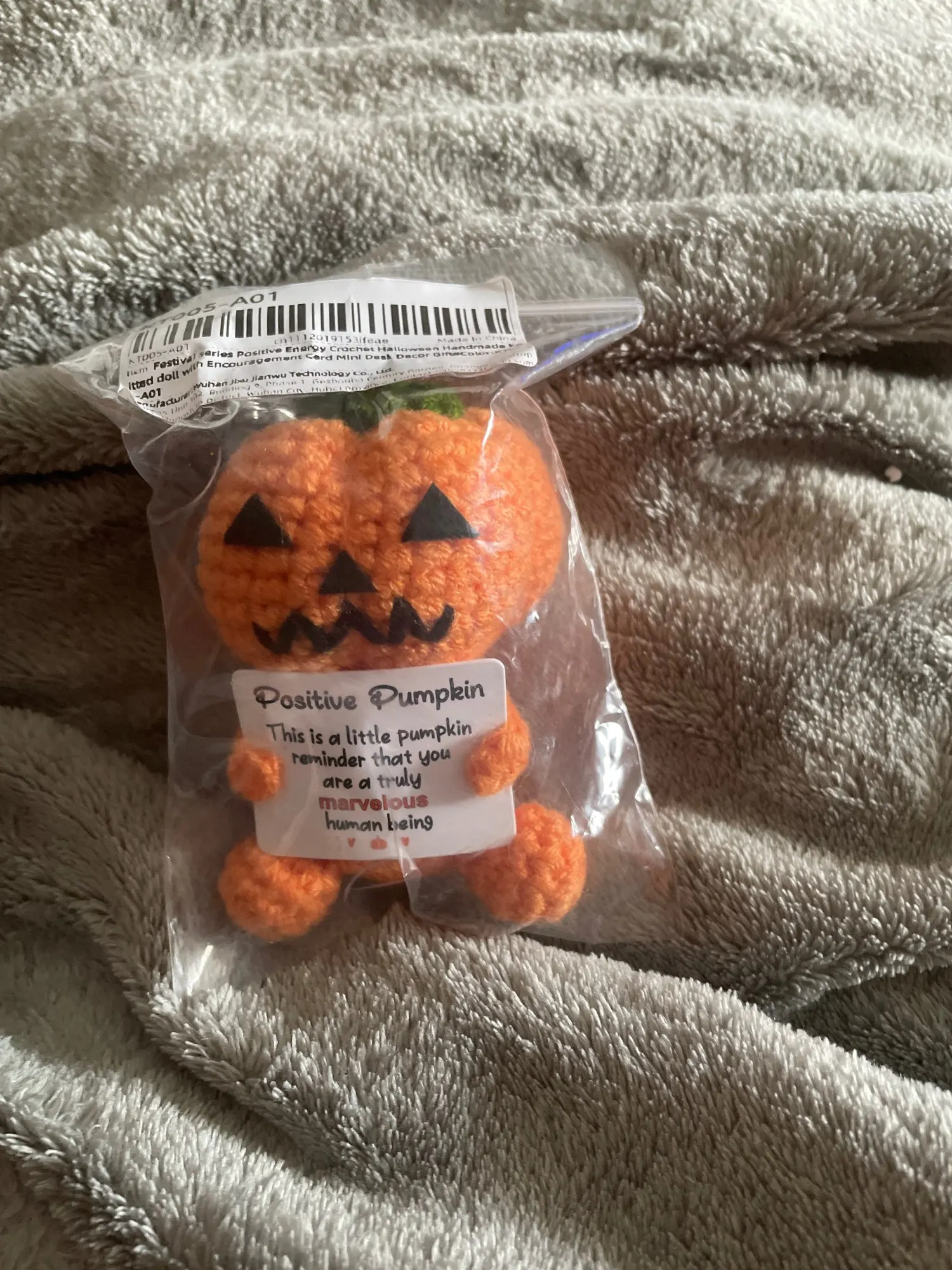 Festival Series Positive Energy Crochet Halloween Handmade Knitted Doll with Encouragement Card Mini Desk Decor Gift photo review