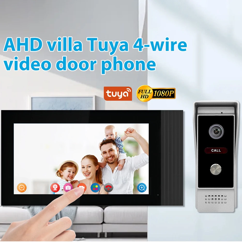 

Tuya 7 Inch Video Wifi Intercom Tuya Smart Home video doorbell System 1080P Wide View Angle Wired Doorbell Camera Full Touch