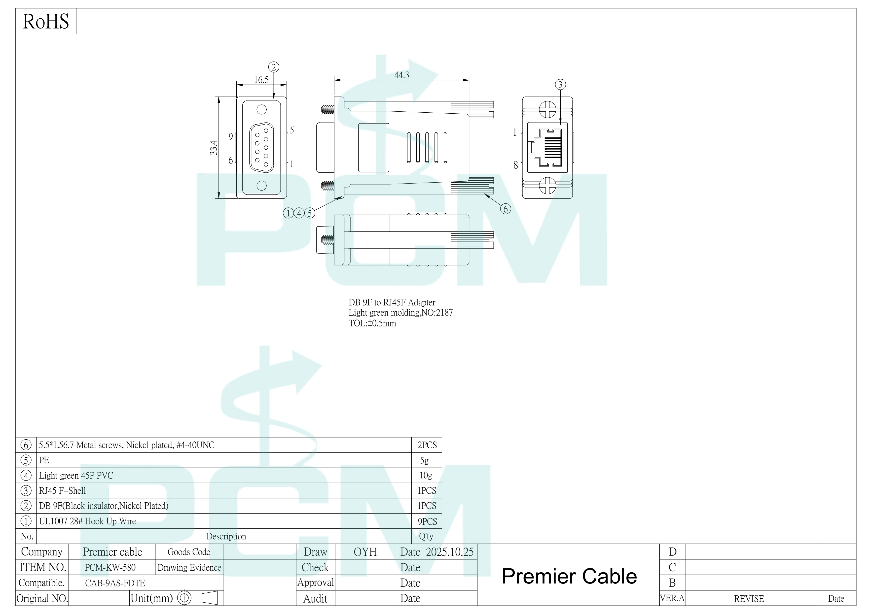 DB9 a RJ45 hembra enchufe adaptador de consola Cable conector Cisco Compatible CAB-9AS-FDTE para módem POS terminal RS232