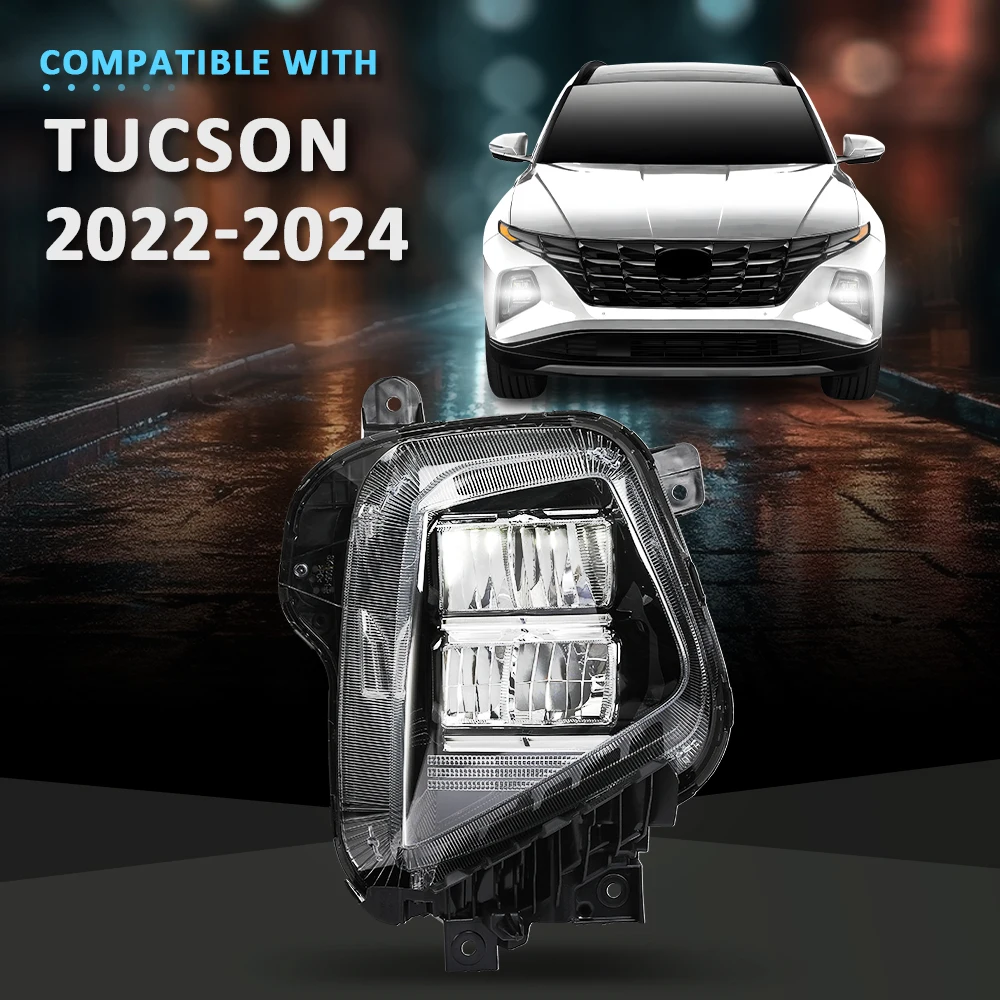 

Led Headlight with Bulb Front Right Passenger Side Fit for 2022 2023 2024 Hyundai Tucson 92102N9150 Hy2503264 Waterproof Clear