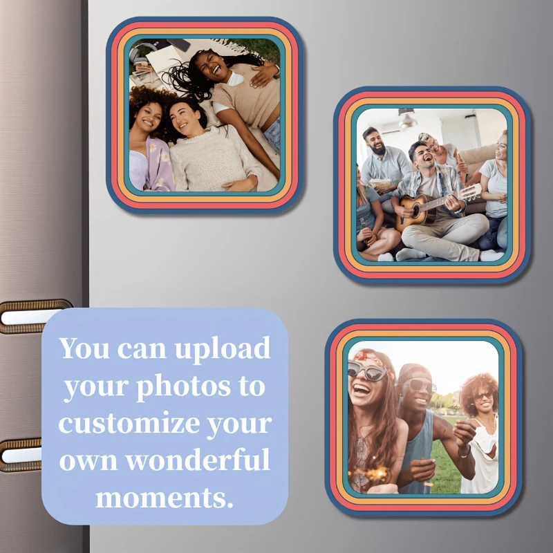 Custom Photo Tile Fridge Magnet Corporate Real Estate Wedding Bridal Shower Birthday Christmas Halloween Event Gift