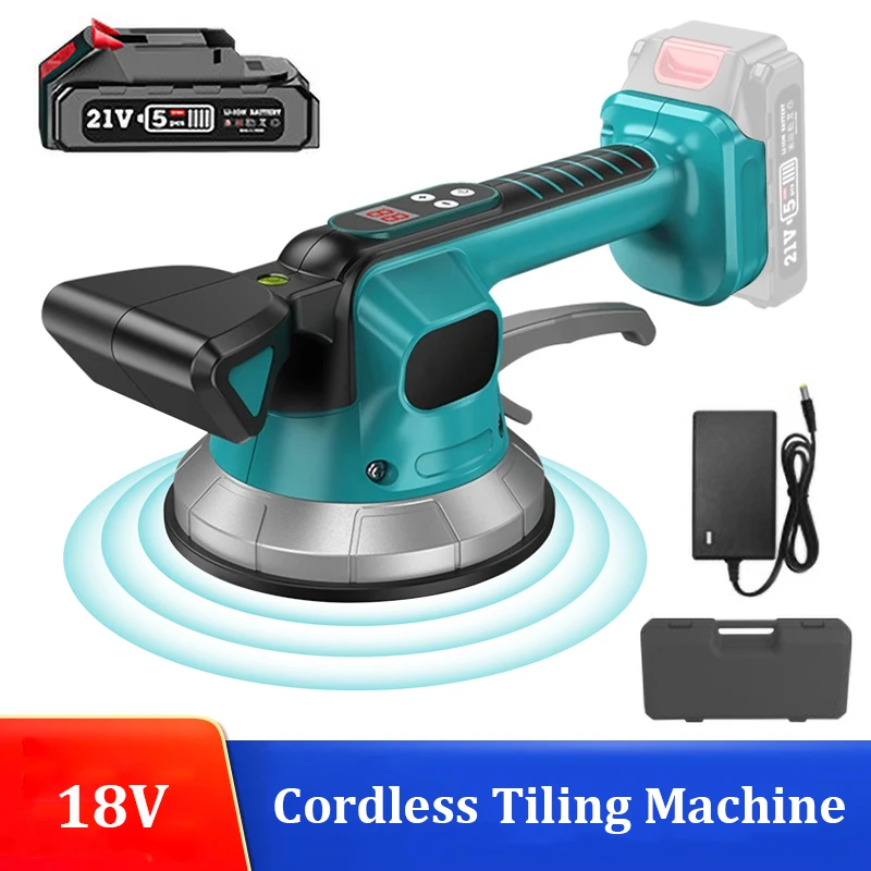 Cordless Electric Tile Tiling Machine 10 Speed Wall Floor Tiles Laying Vibrating Tool Suction Cup Home Tile Paving Device