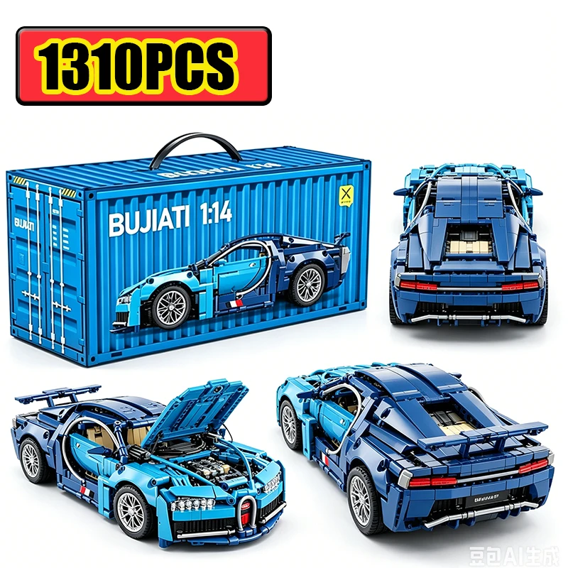 DIY Montage RC Mechanischer Sportwagen MOC Baustein-Set mit LED Modell-Rennwagen Puzzle-Spielzeug für Jungen Geburtstagsgeschenk