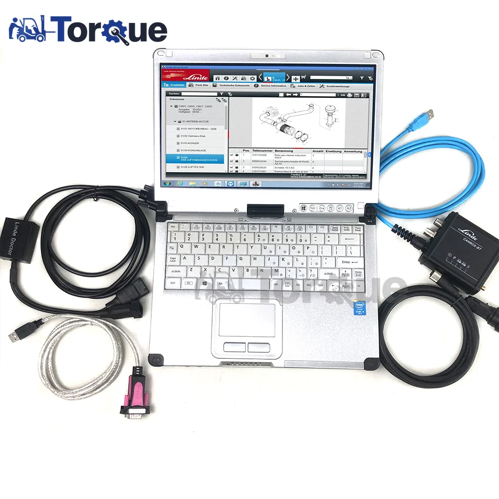 ل Linde BT canbox pathfinder رافعة شوكية كهربائية شاحنة أداة تشخيصية + أداة تشخيص طبيب ليند + كمبيوتر محمول Getac V100 /C2