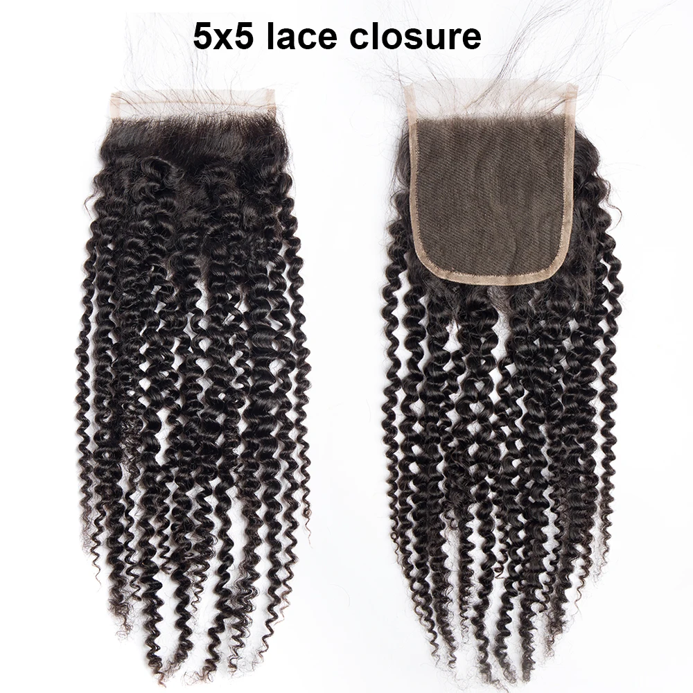 Afro Kinky Curly 4X4/5X5 Hd Lace Closure Human Hair 13X4 Transparent Lace Frontal Only 3C 4A Mongolian Kinky Curly Extensions