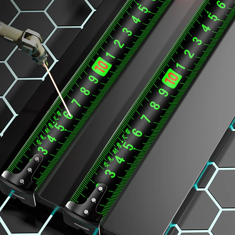 Imagem -04 - Fita Métrica de Aço Fluorescente de Travamento Automático Laser de Alta Precisão Régua de Código de Jato de Tinta Medidor Transparente Alargado