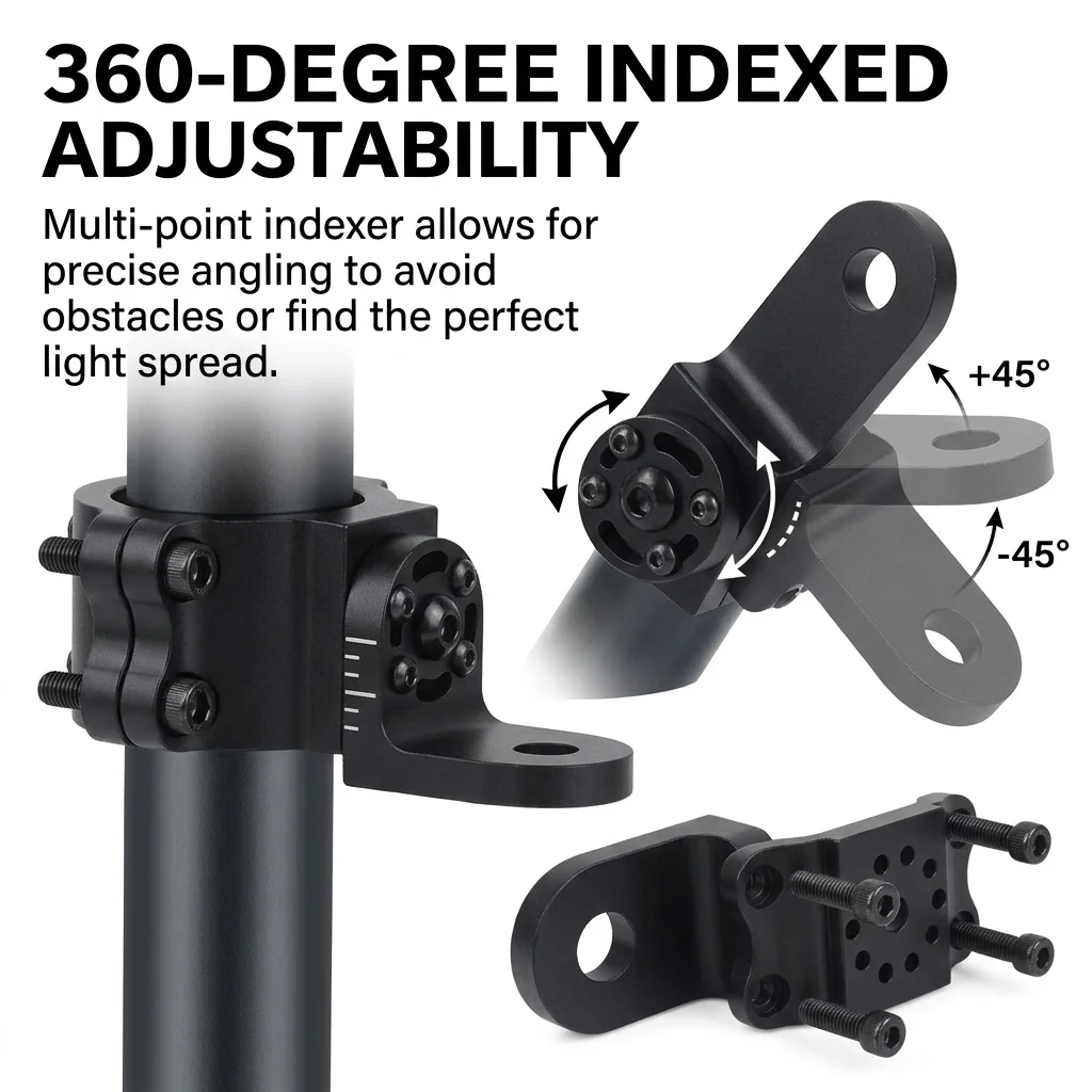 UTV ATV Whip Light Mount 1.75-2